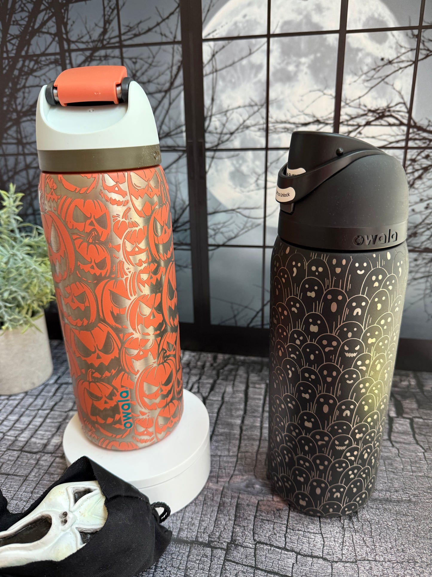 Jack-Owalla Full Wrap Jack-o-lantern themed Owala Freesip or Freesip Sway