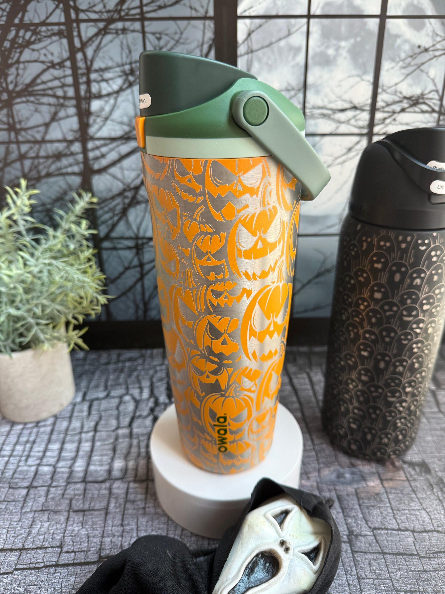 Jack-Owalla Full Wrap Jack-o-lantern themed Owala Freesip or Freesip Sway