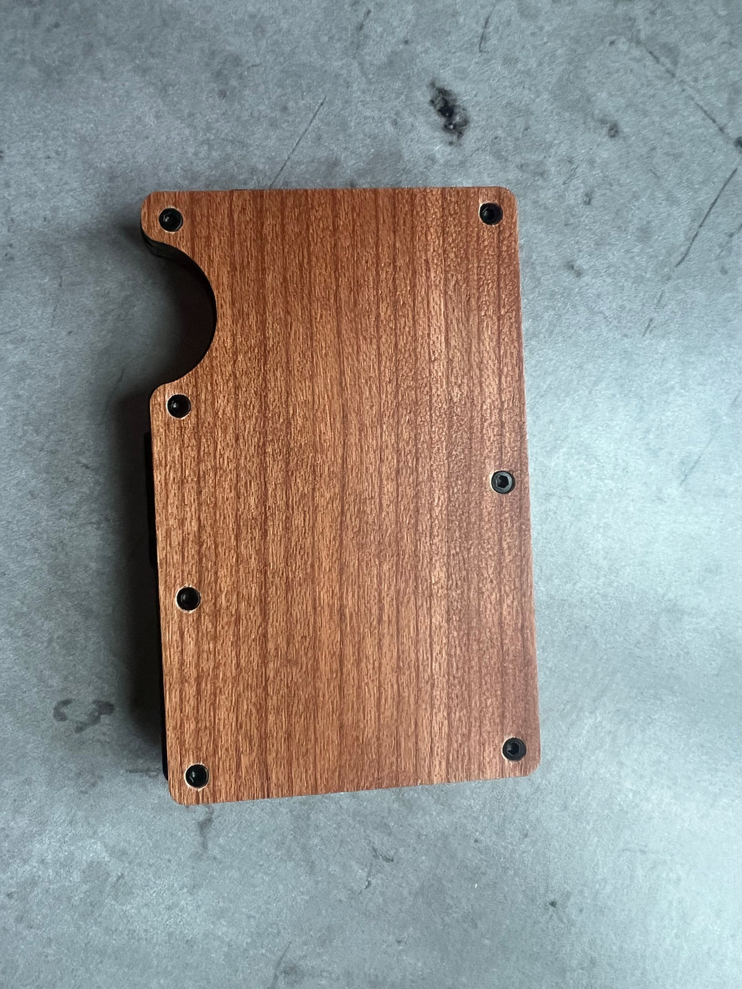 personalized engraved mens wooden minimalist style wallet with money clip (walnut or cherry Wood)