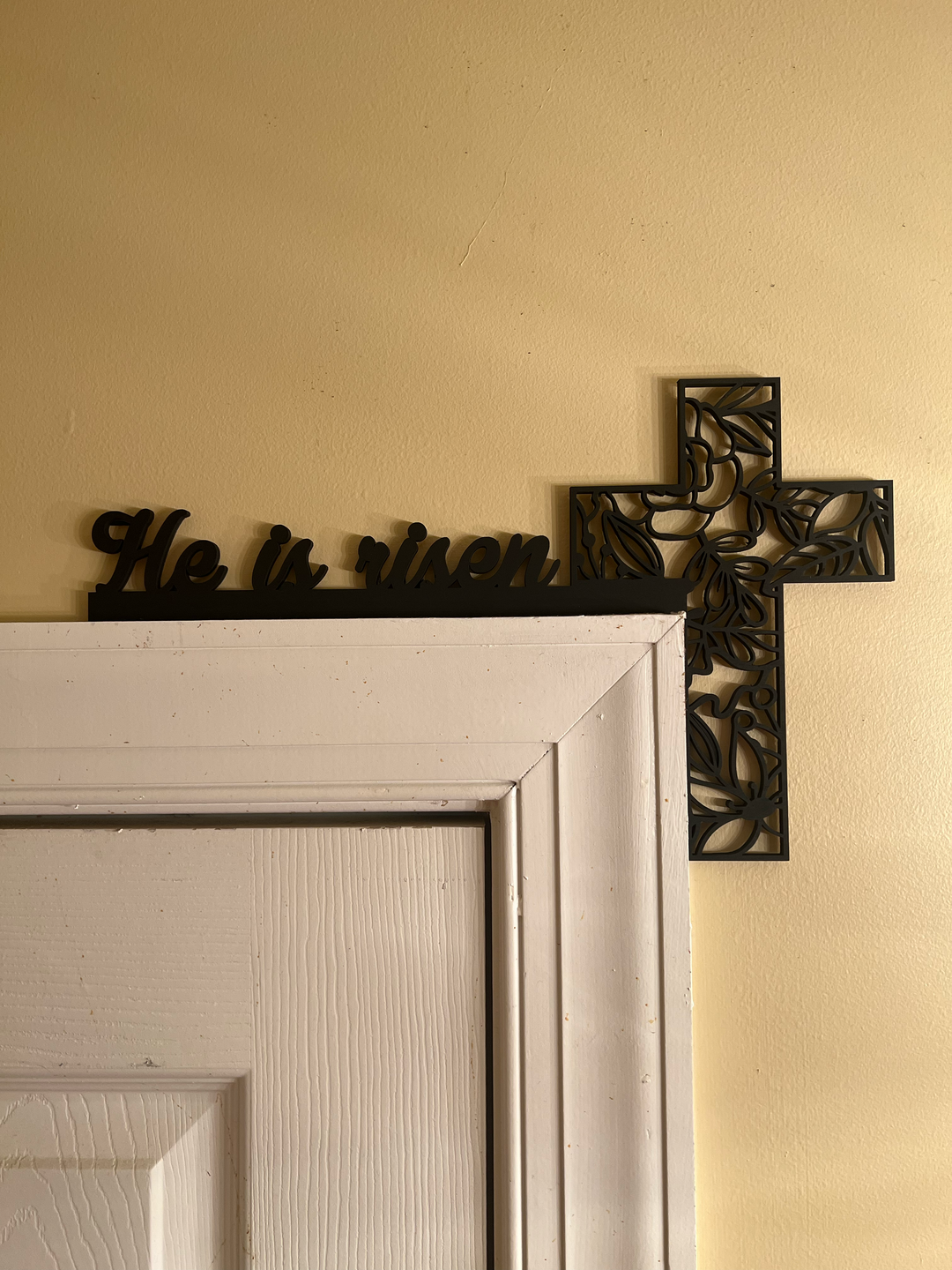 Easter - He is Risen Door Corner Sign 18.5"X11"x 3/8" thick