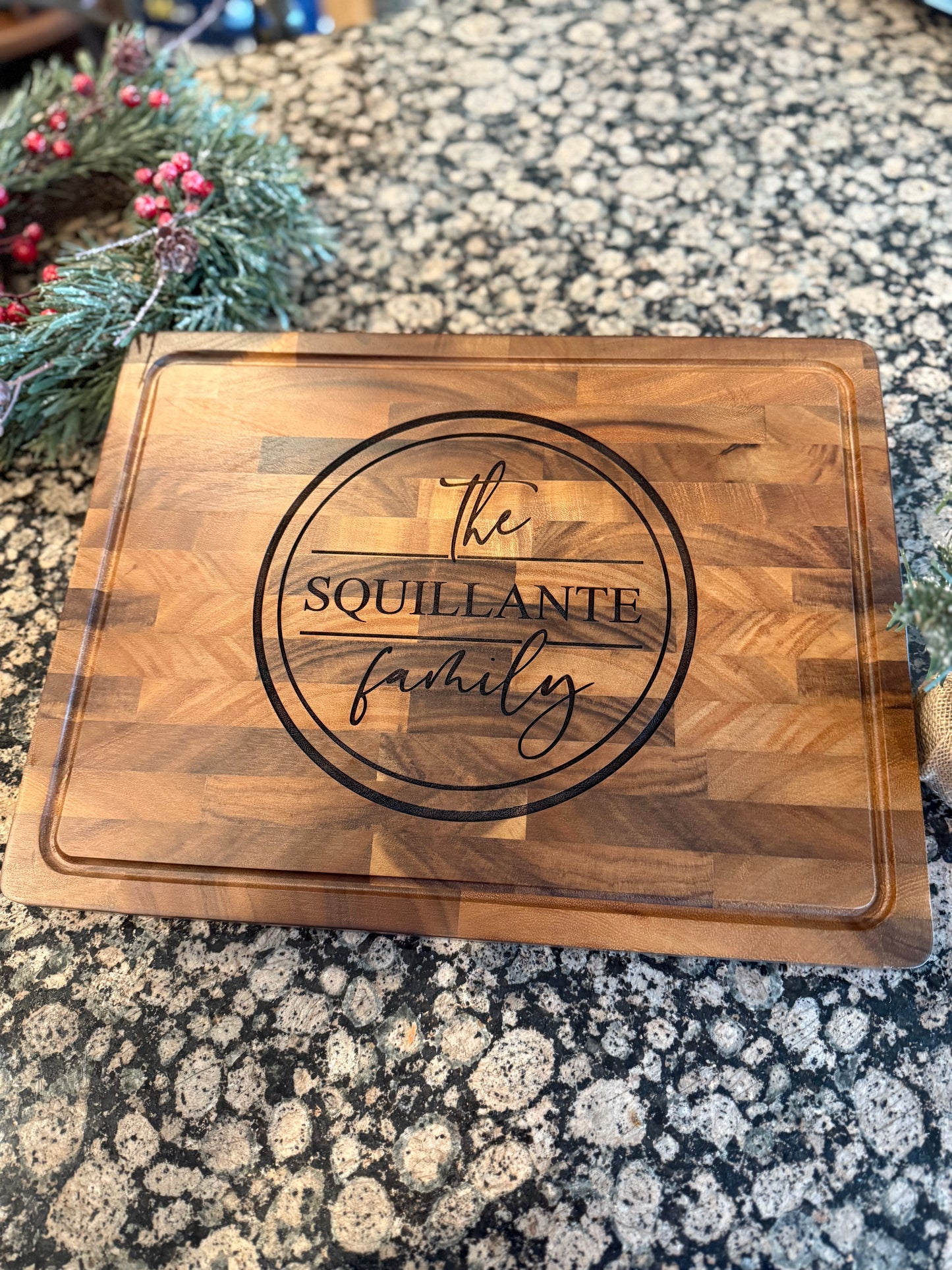 Walnut End grain Cutting Board - Laser Engraved
