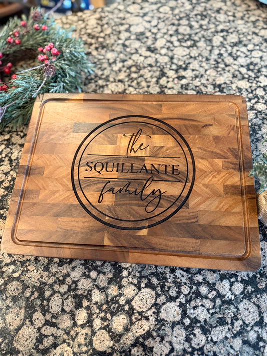 Walnut End grain Cutting Board - Laser Engraved