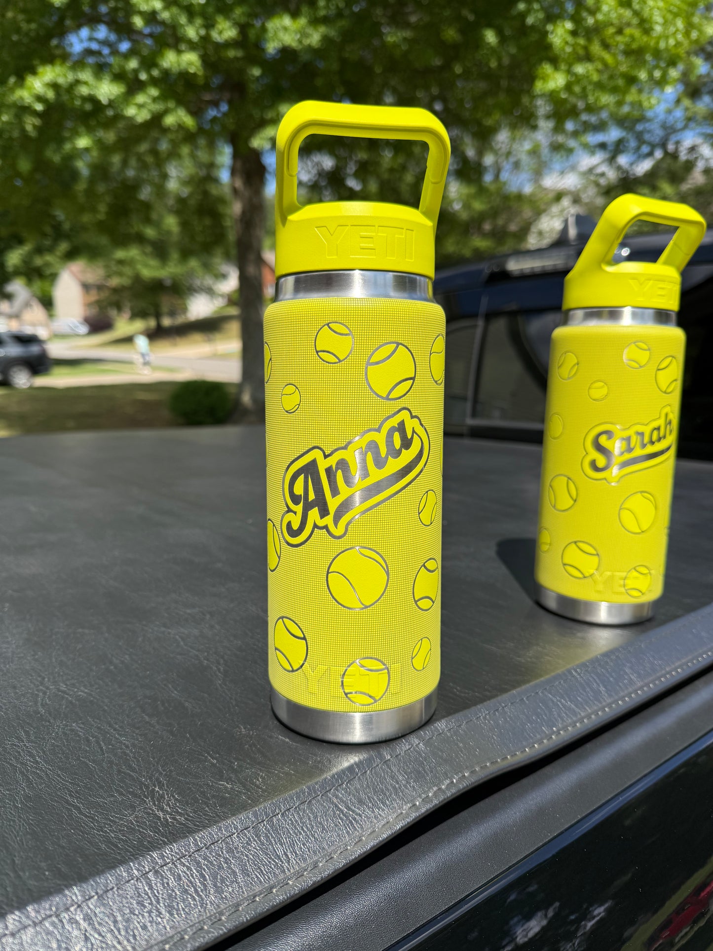 personalized yeti rambler 26 oz water bottle - tennis theme