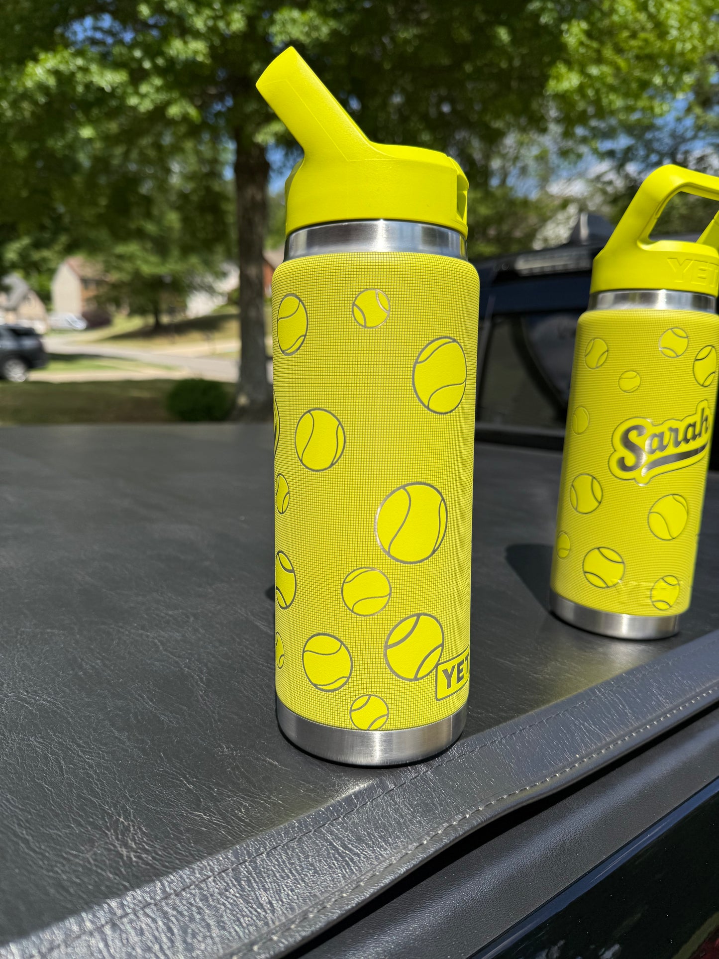 personalized yeti rambler 26 oz water bottle - tennis theme