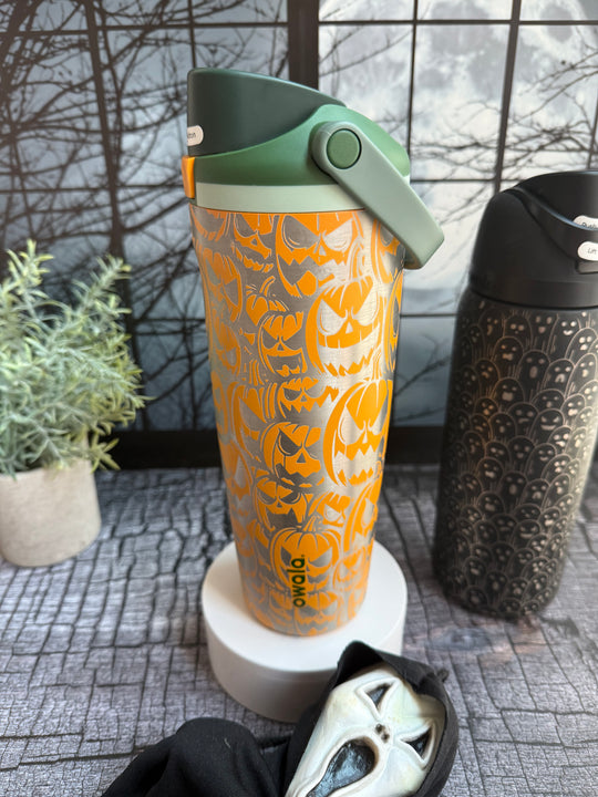 Jack-Owalla Full Wrap Jack-o-lantern themed Owala Freesip or Freesip Sway