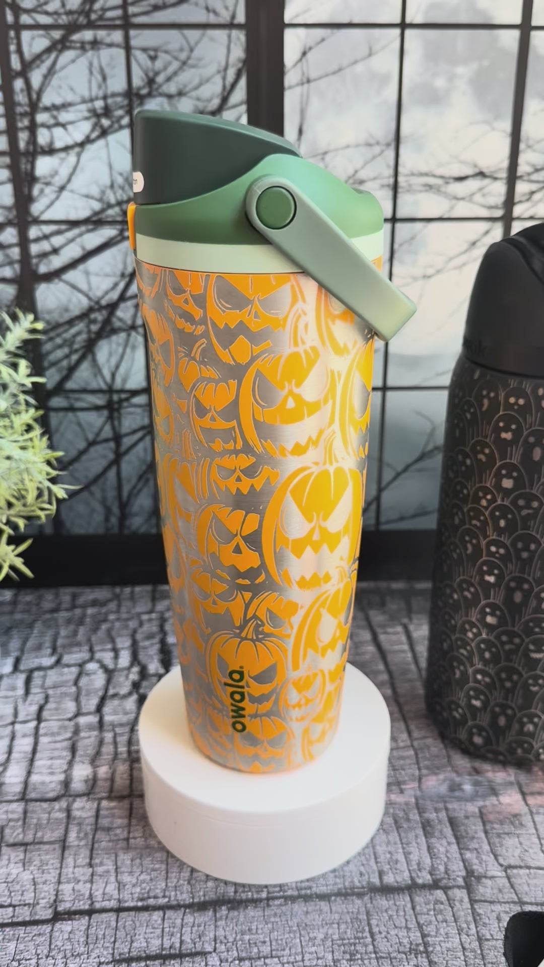 Jack-Owalla Full Wrap Jack-o-lantern themed Owala Freesip or Freesip Sway