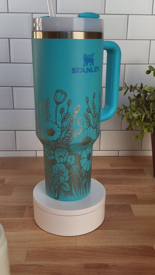 personalized custom flower wrap 40 oz tumbler